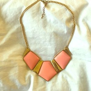 Pink and gold chunky necklace